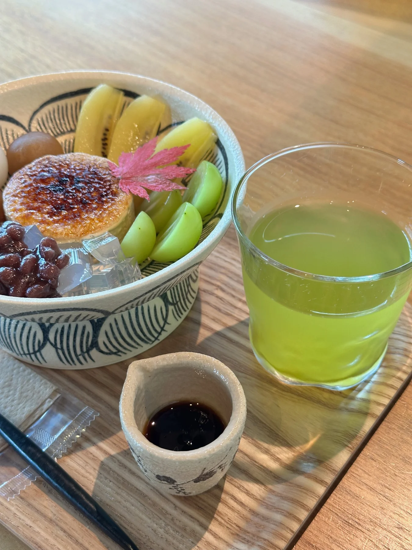 訪問時に楽しんだ甘味とお茶